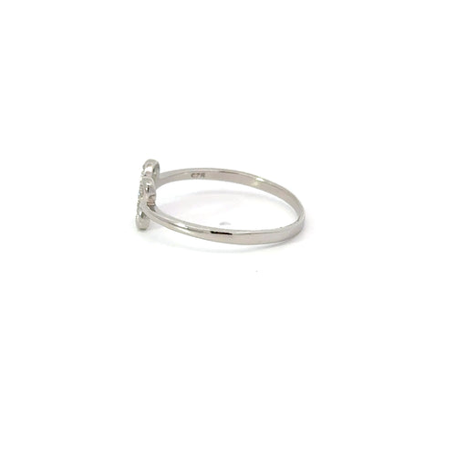 BUTTERFLY WHITE CUBIC ZIRCONIA STERLING SILVER RING