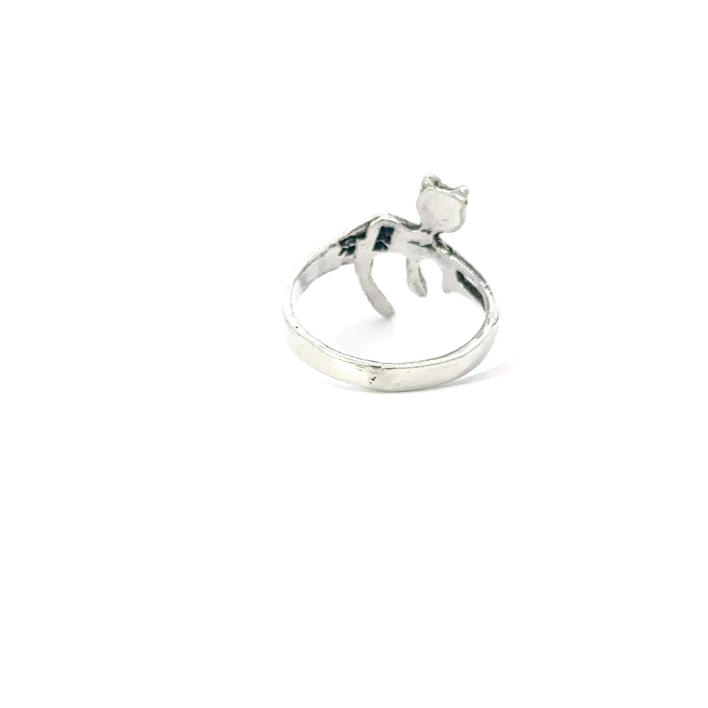 Sterling silver cat ring