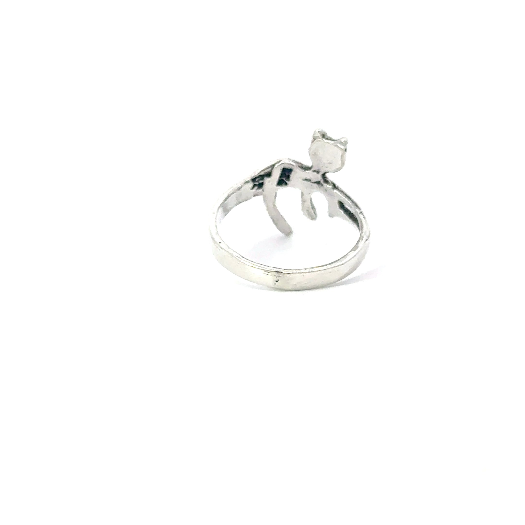 Sterling silver cat ring