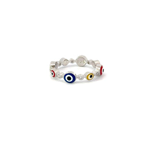 MULTICOLORED EVIL EYE RING