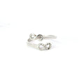 A sterling silver ring with an infinity symbol design, displayed on a white background.