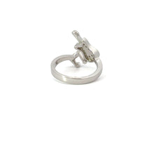 Load image into Gallery viewer, WHITE CUBIC ZIRCONIA STERLING SILVER RING (GUITAR &amp; NOTE)