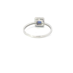 BLUE LAB OPAL STERLING SILVER RING (PRINCESS)