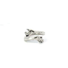 Load image into Gallery viewer, HUGGING HANDS STERLING SILVER RING