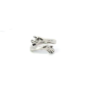 HUGGING HANDS STERLING SILVER RING