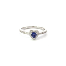 Load image into Gallery viewer, TANZANITE CUBIC ZIRCONIA STERLING SILVER RING (HEART)