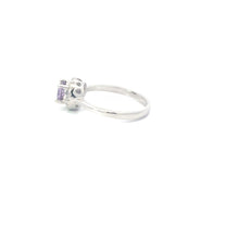 Load image into Gallery viewer, AMETHYST CUBIC ZIRCONIA STERLING SILVER RING (ROUND)