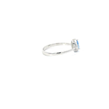 Load image into Gallery viewer, AQUAMARINE CUBIC ZIRCONIA STERLING SILVER RING (TEARDROP)