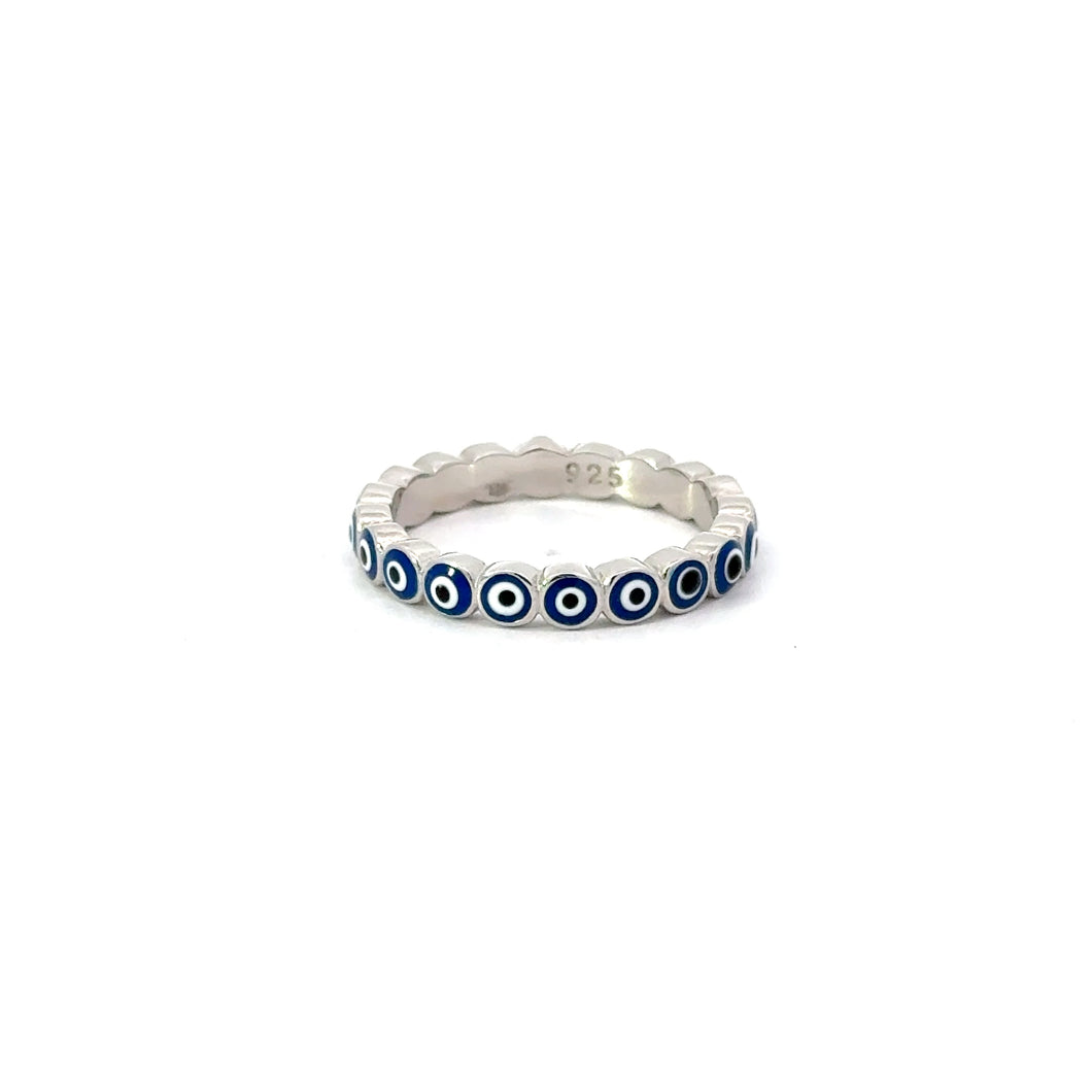 DARK BLUE EVIL EYE RING