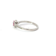 Load image into Gallery viewer, PINK SAPPHIRE CUBIC ZIRCONIA STERLING SILVER RING (HEART)