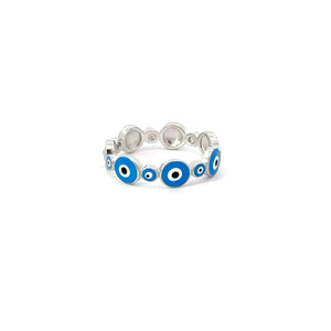 LIGHT BLUE EVIL EYE RING