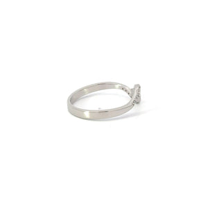 WHITE CUBIC ZIRCONIA STERLING SILVER RING (WAVE)