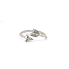 Load image into Gallery viewer, WHITE CUBIC ZIRCONIA STERLING SILVER RING (ARROW)