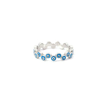 Load image into Gallery viewer, LIGHT BLUE EVIL EYE RING