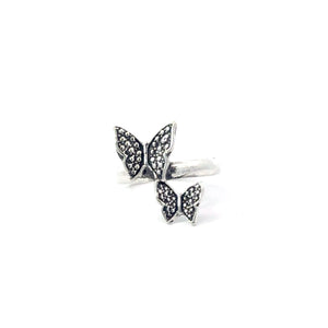 BUTTERFLIES STERLING SILVER RING