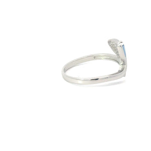 BLUE WHALE TAIL  LAB OPAL STERLING SILVER RING