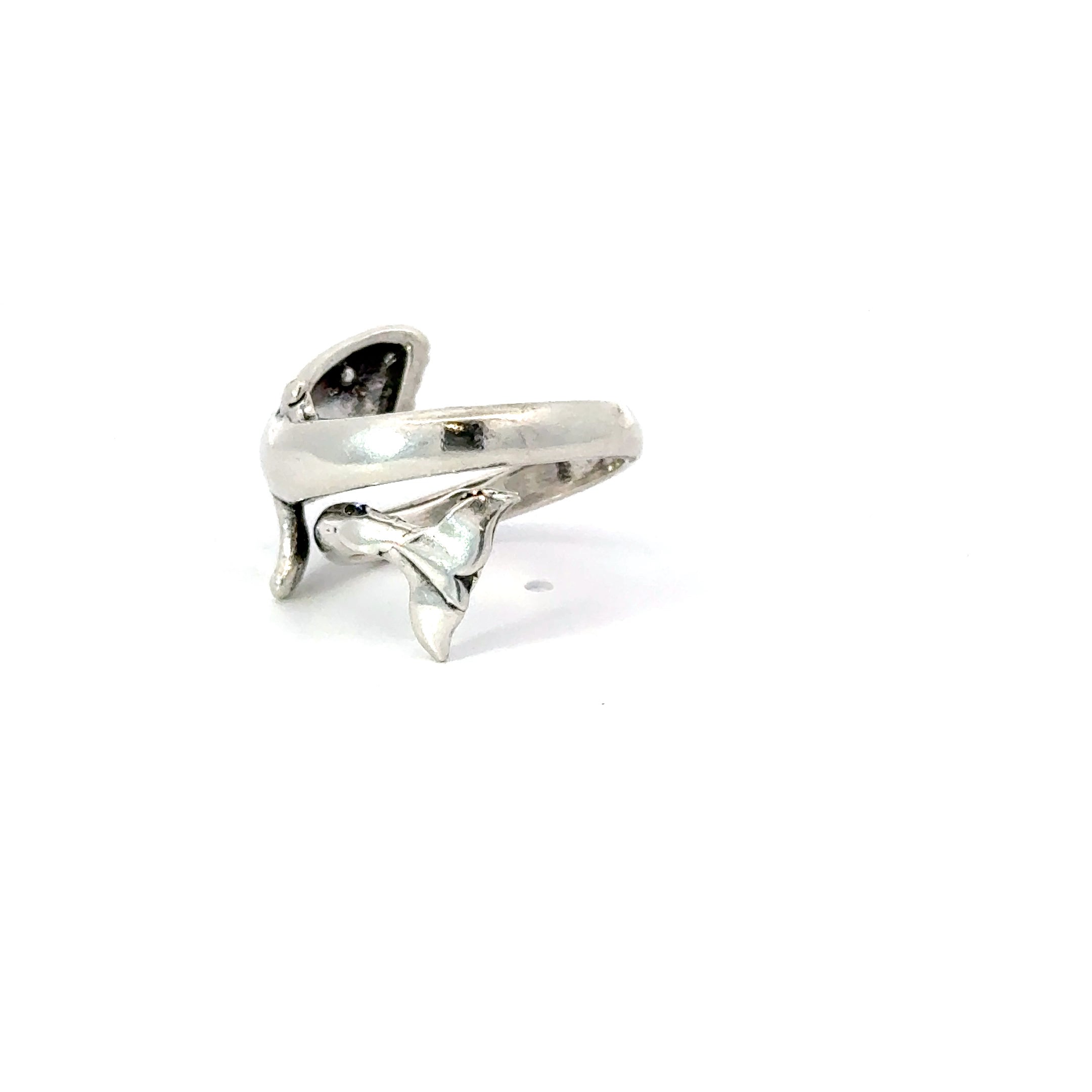 Sterling silver whale ring