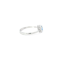 Load image into Gallery viewer, AQUAMARINE CUBIC ZIRCONIA STERLING SILVER RING (PRINCESS)