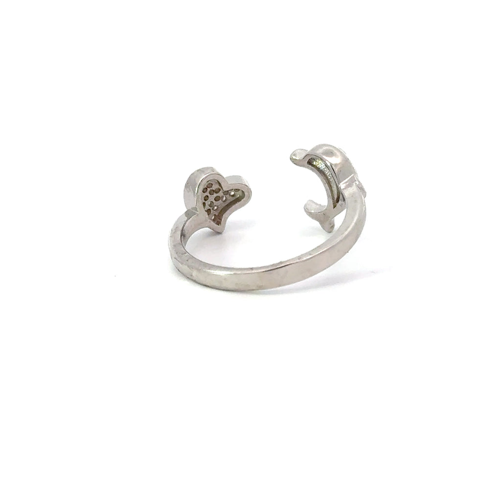 CUBIC ZIRCONIA STERLING SILVER RING (DOLPHIN)