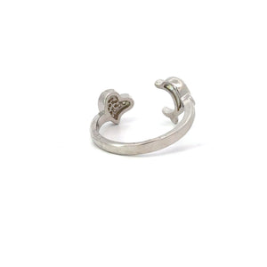 WHITE CUBIC ZIRCONIA STERLING SILVER RING (DOLPHIN)