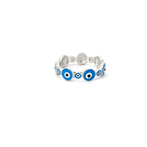 LIGHT BLUE EVIL EYE RING