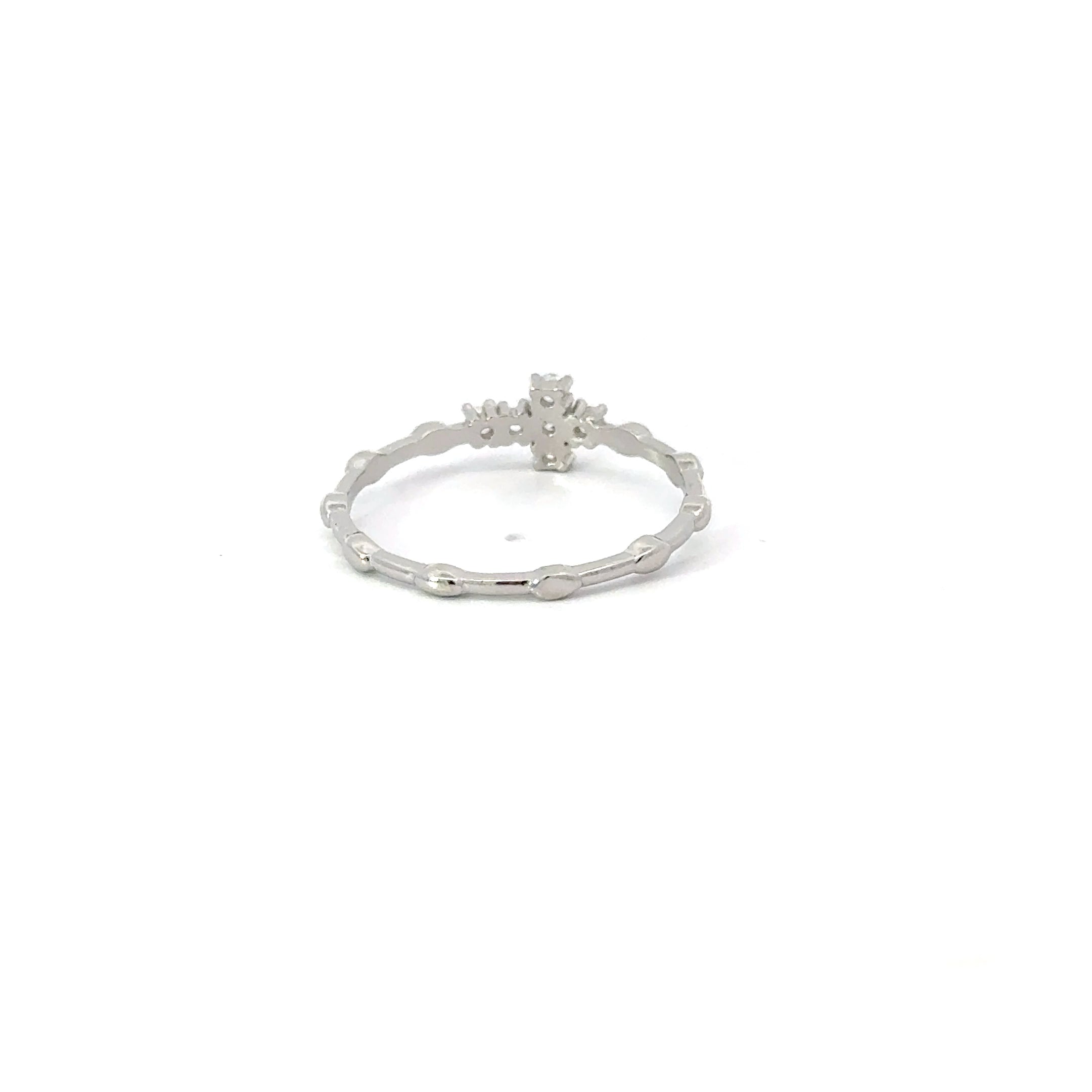 CROSS WHITE CUBIC ZIRCONIA STERLING SILVER RING