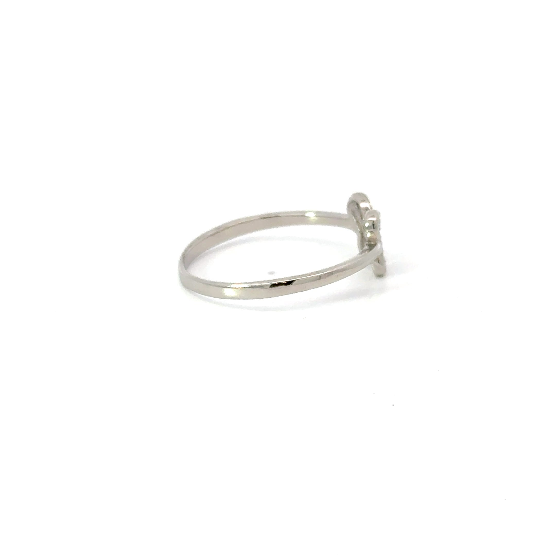 BUTTERFLY WHITE CUBIC ZIRCONIA STERLING SILVER RING