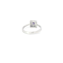 Load image into Gallery viewer, AMETHYST CUBIC ZIRCONIA STERLING SILVER RING (PRINCESS)