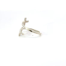 Load image into Gallery viewer, DOUBLE CROSS STERLING SILVER RING