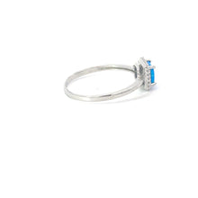 Load image into Gallery viewer, BLUE LAB OPAL STERLING SILVER RING (PRINCESS)