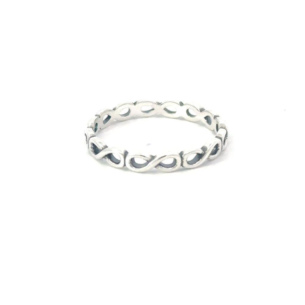 INFINITY BAND STERLING SILVER RING