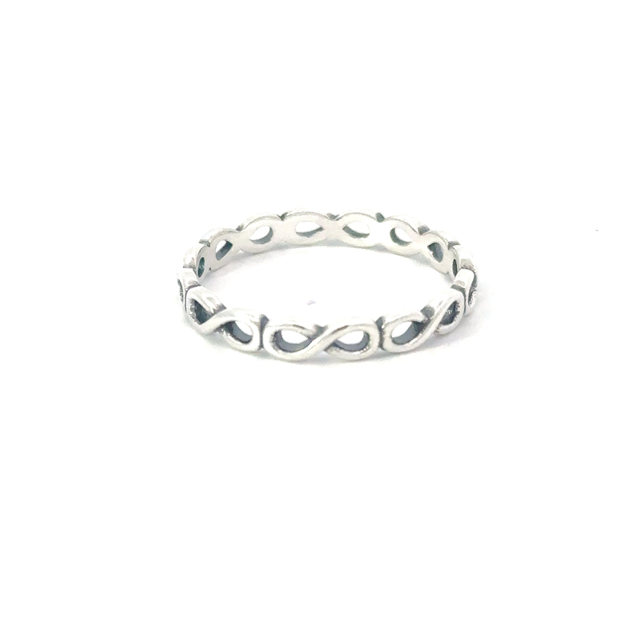 INFINITY BAND STERLING SILVER RING