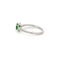 Load image into Gallery viewer, EMERALD GREEN CUBIC ZIRCONIA STERLING SILVER RING (HEART)