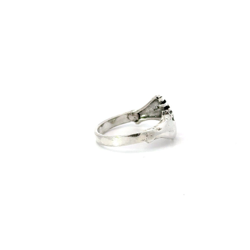Sterling silver hugging hands ring