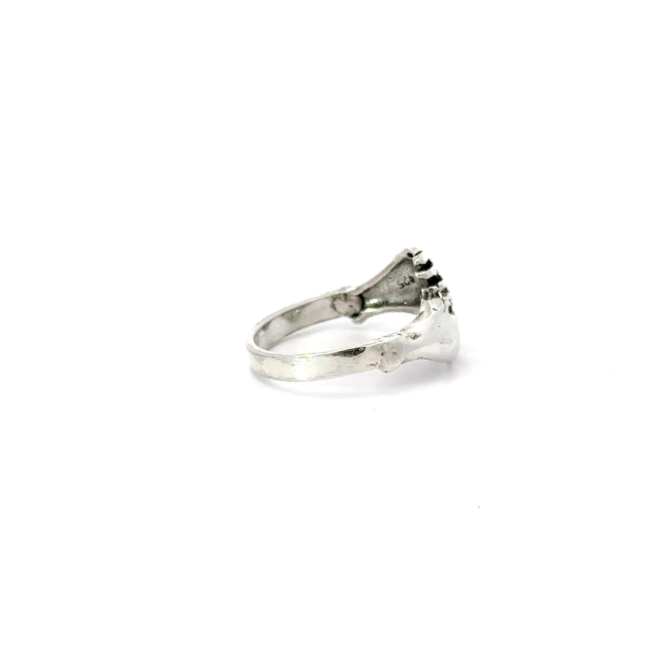 Sterling silver hugging hands ring