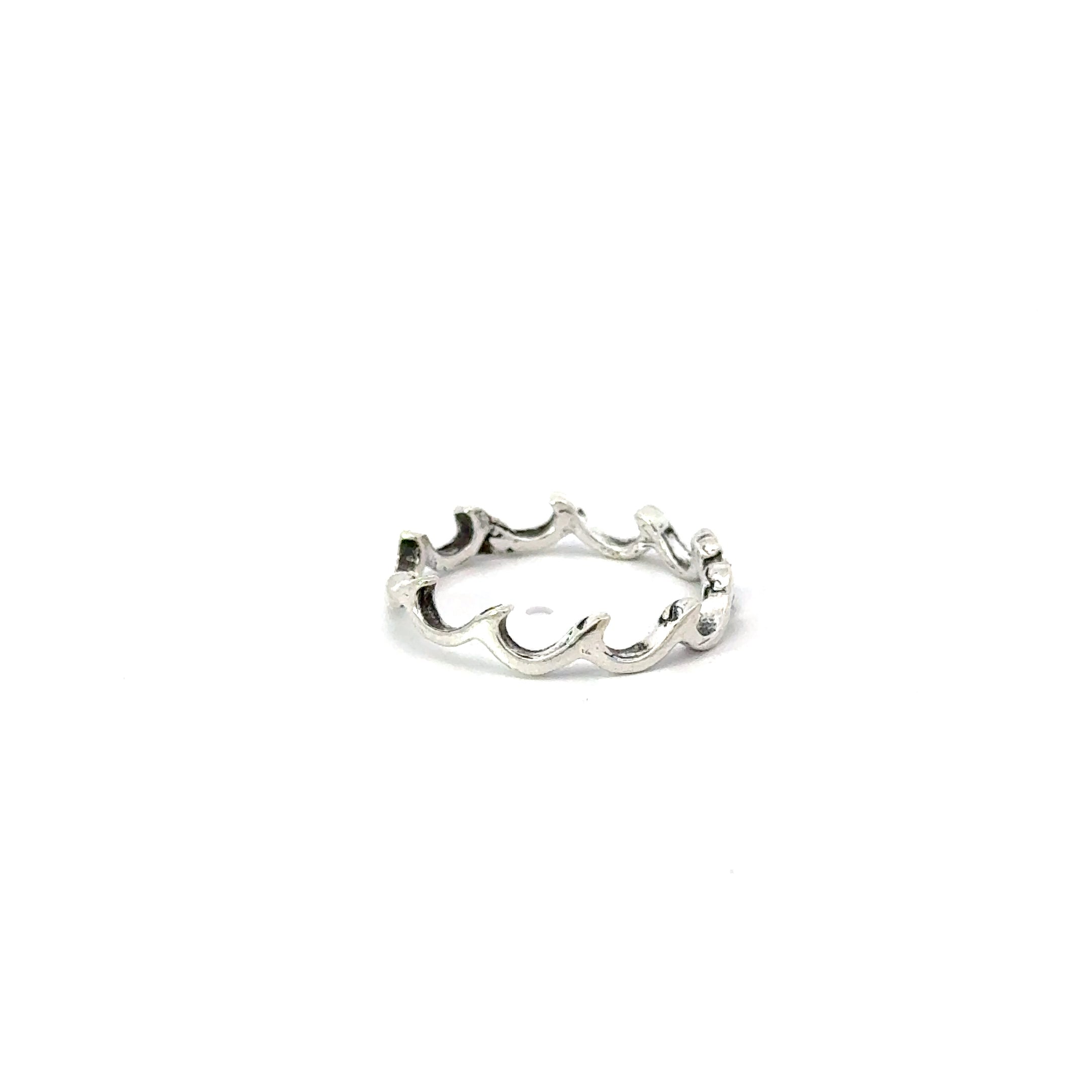 Sterling silver wave ring