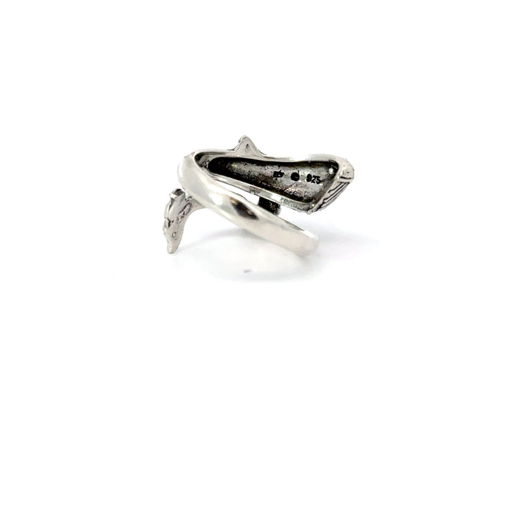 Sterling silver whale ring