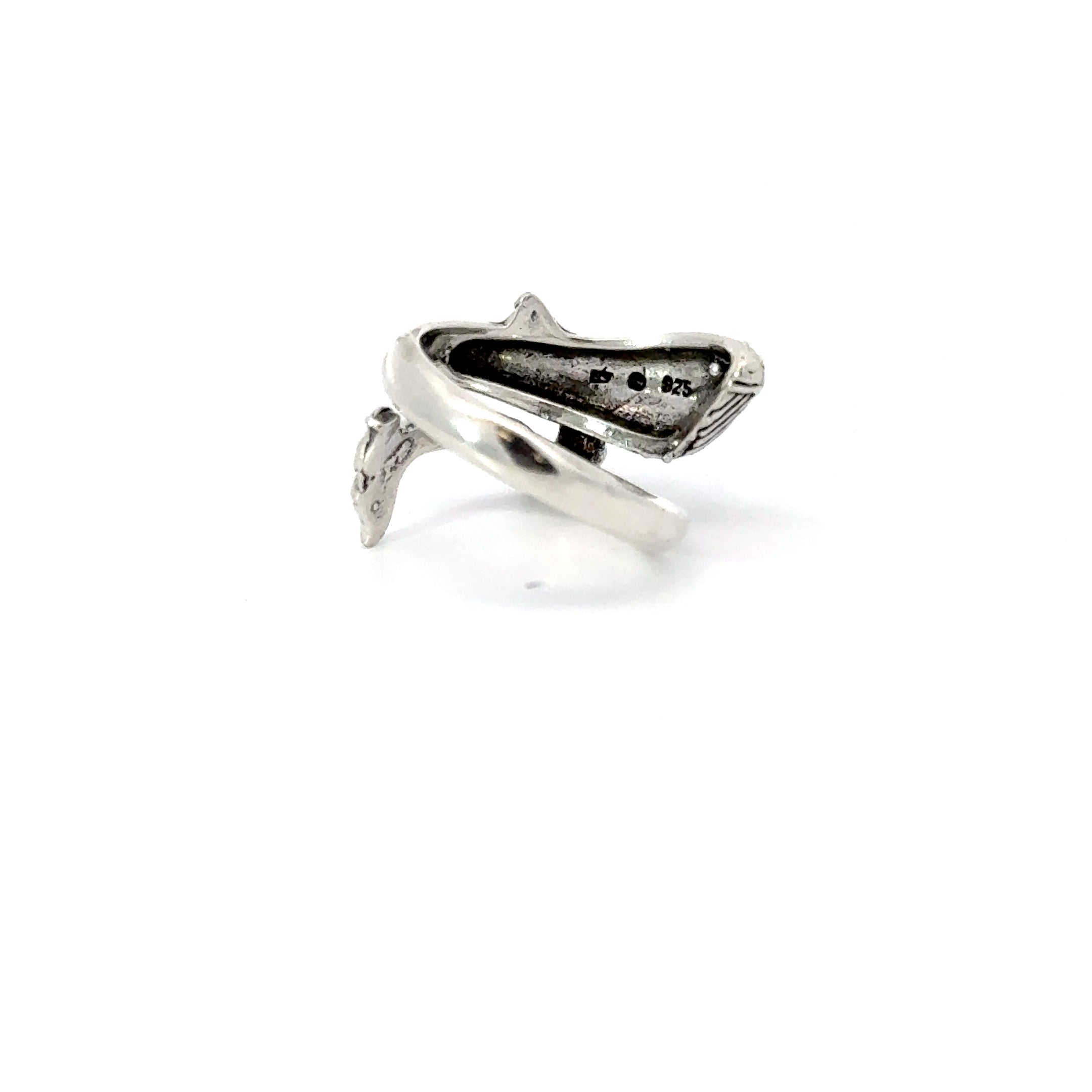 Sterling silver whale ring