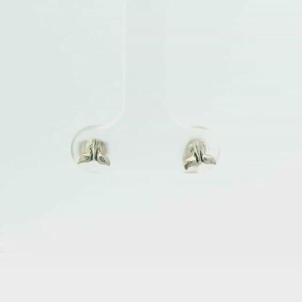 TINY WHALE TAIL STRELING SILVER EARRINGS