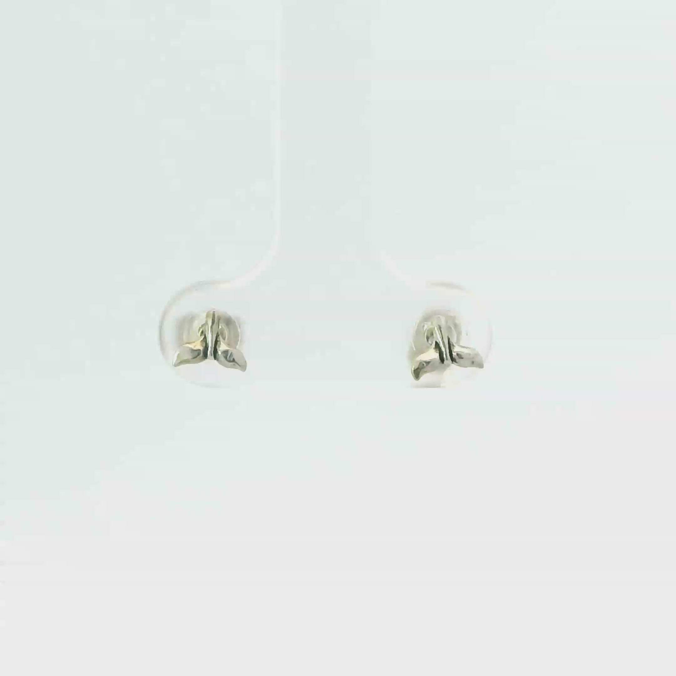 TINY WHALE TAIL STRELING SILVER EARRINGS