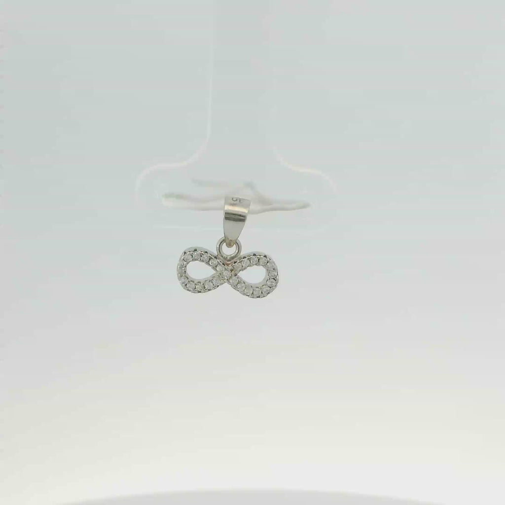 CUBIC ZIRCONIA STERLING SILVER PENDANT (INFINITY)