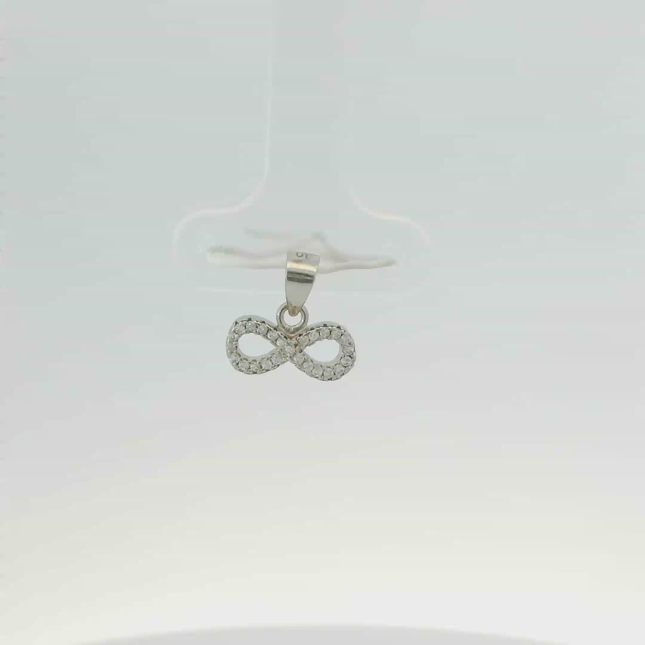 CUBIC ZIRCONIA STERLING SILVER PENDANT (INFINITY)