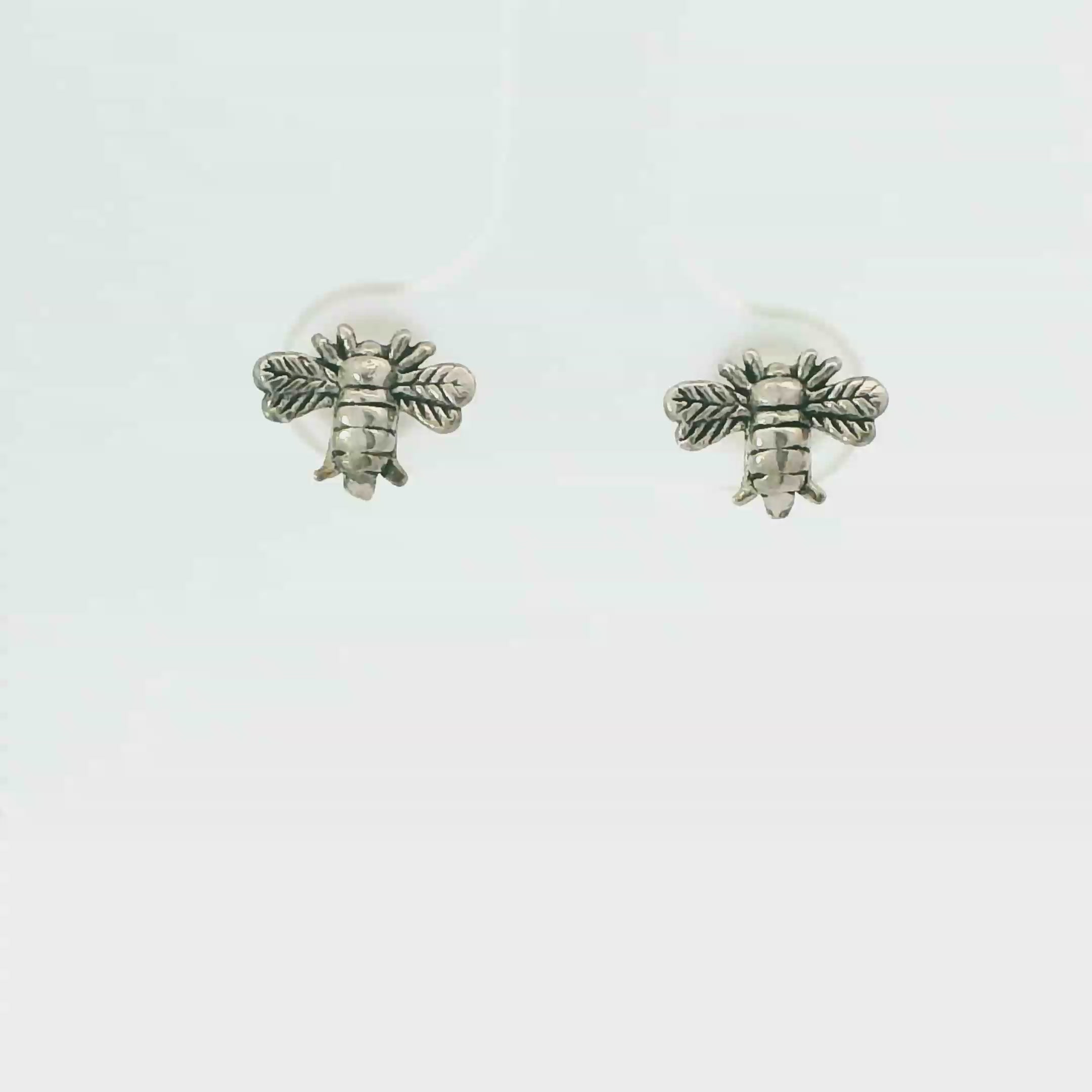 TINY BEE STERLING SILVER EARRINGS
