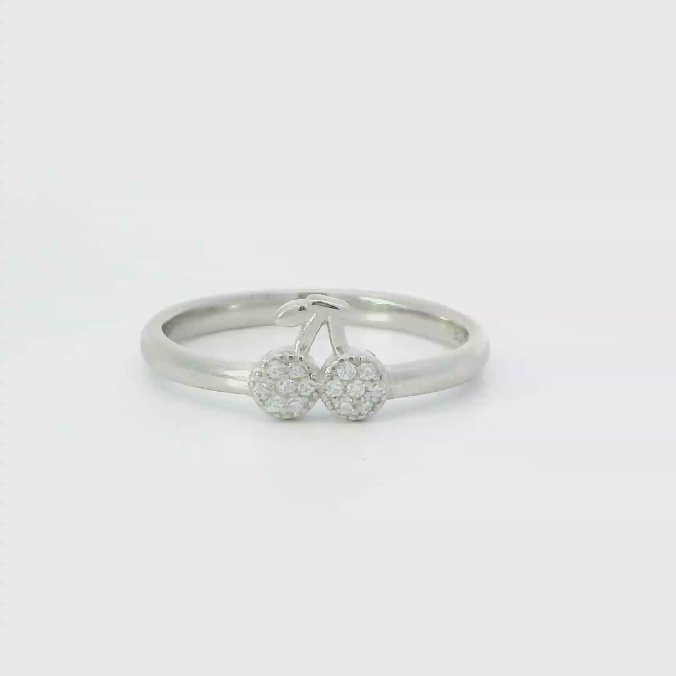 Sterling silver ring with cubic zirconia (Cherries)