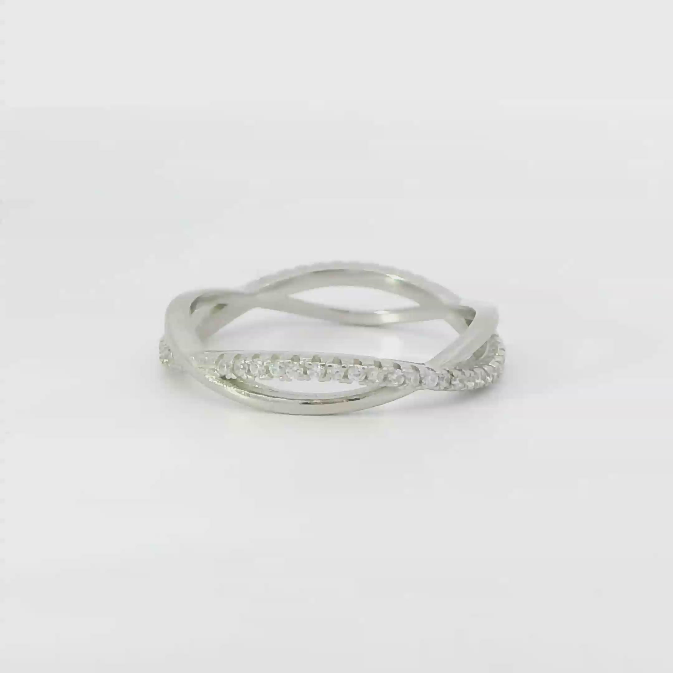 Sterling silver ring with cubic zirconia
