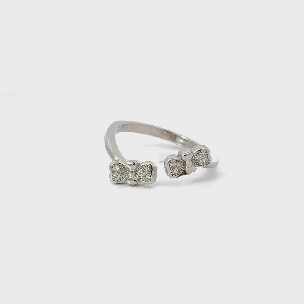 Cubic Zirconia Butterfly Sterling Silver Ring