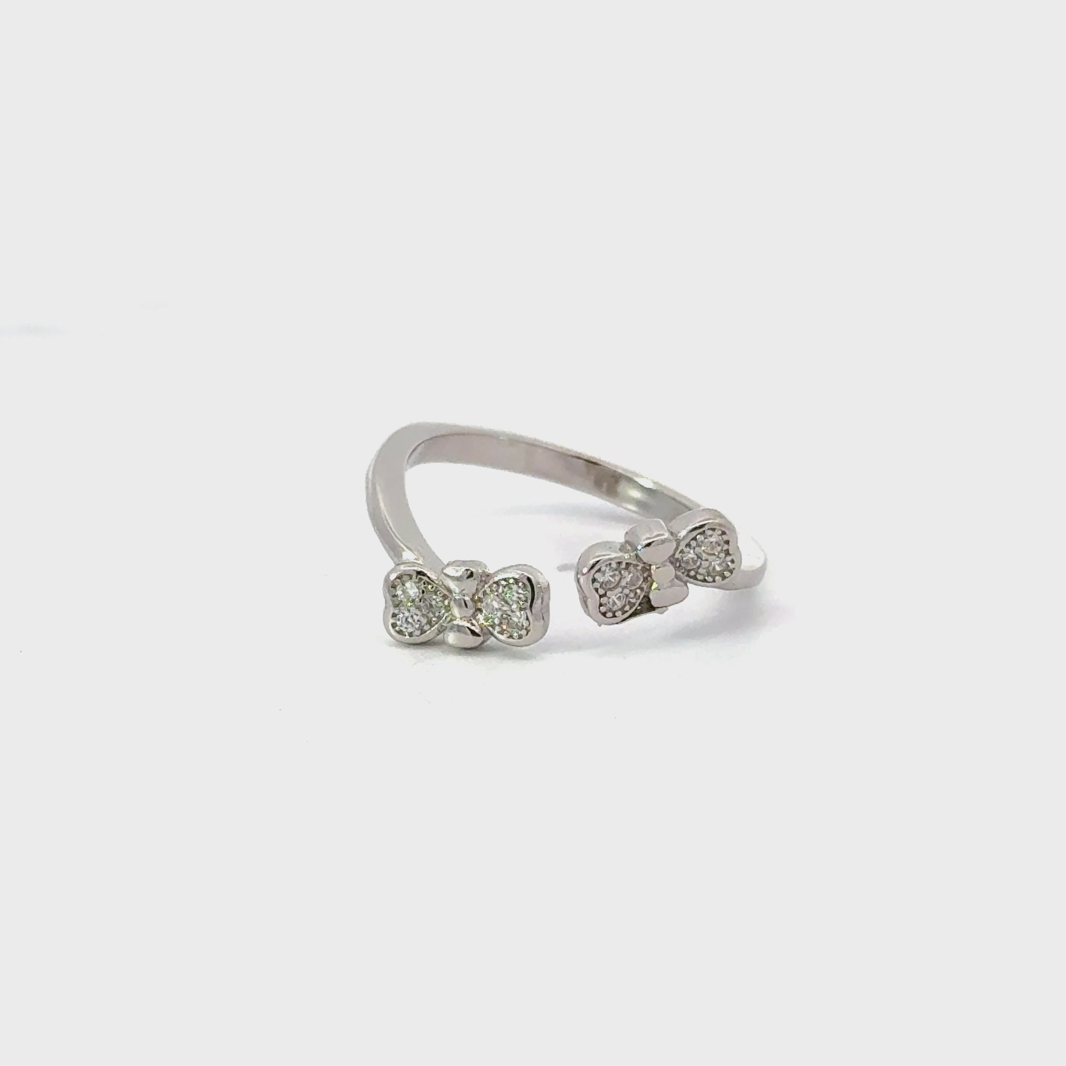 Cubic Zirconia Butterfly Sterling Silver Ring