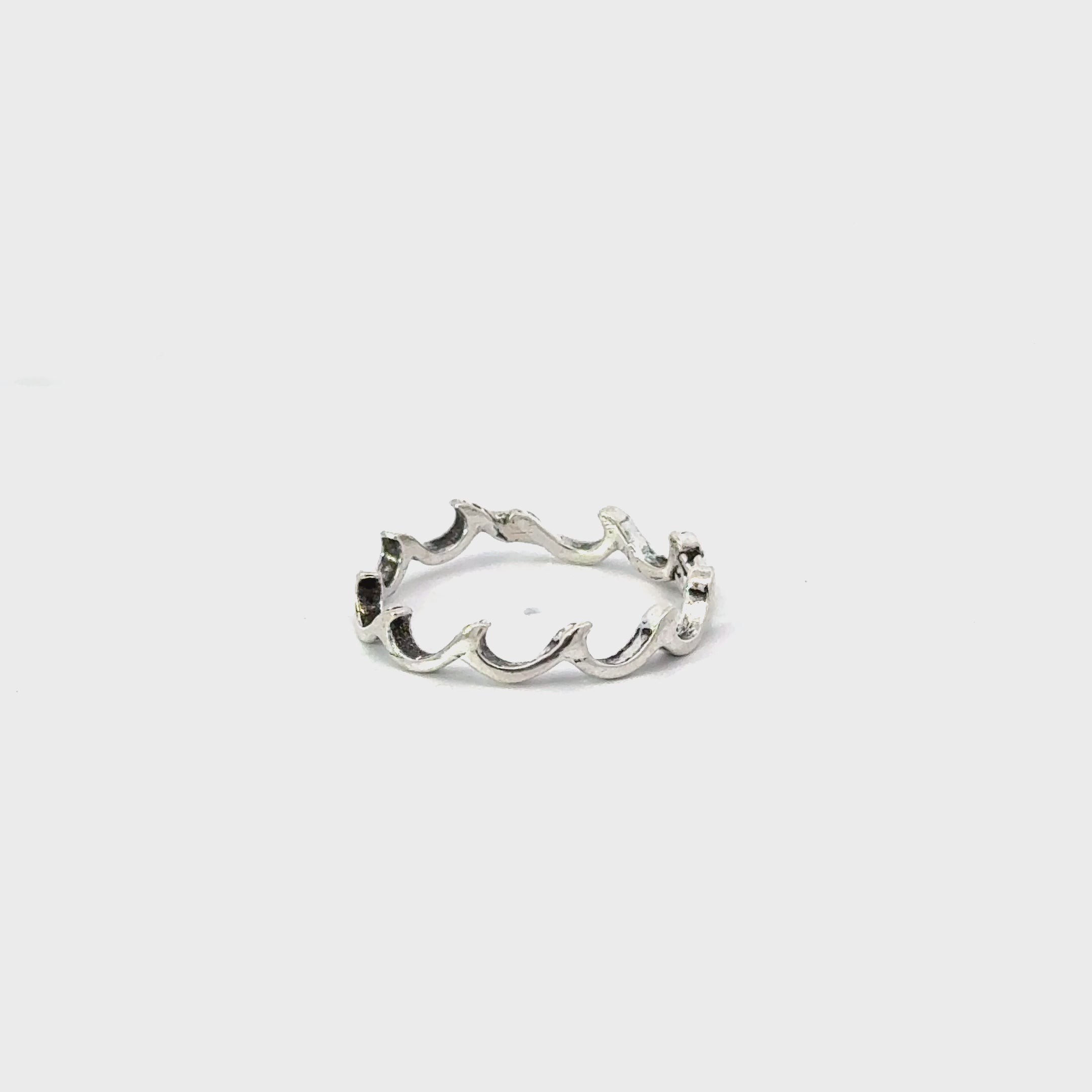 Sterling silver wave ring