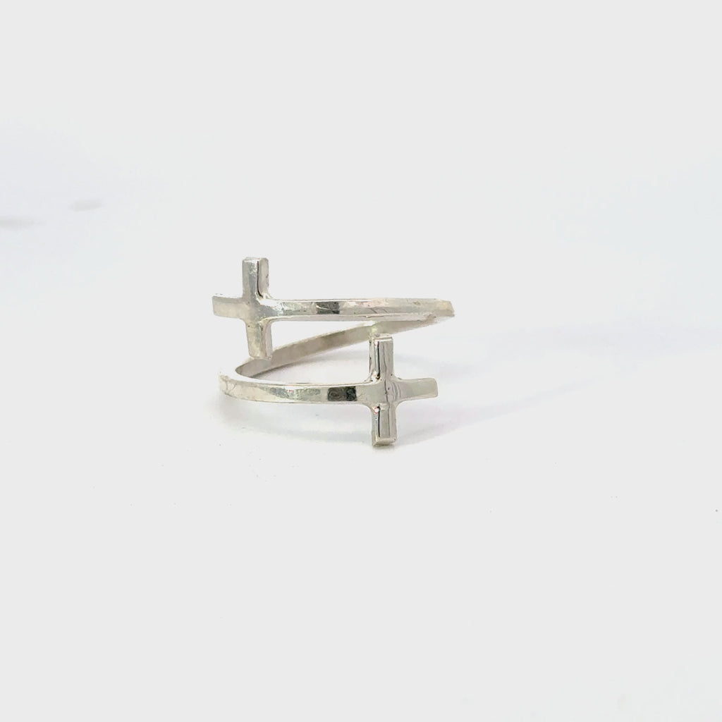 Sterling silver cross ring