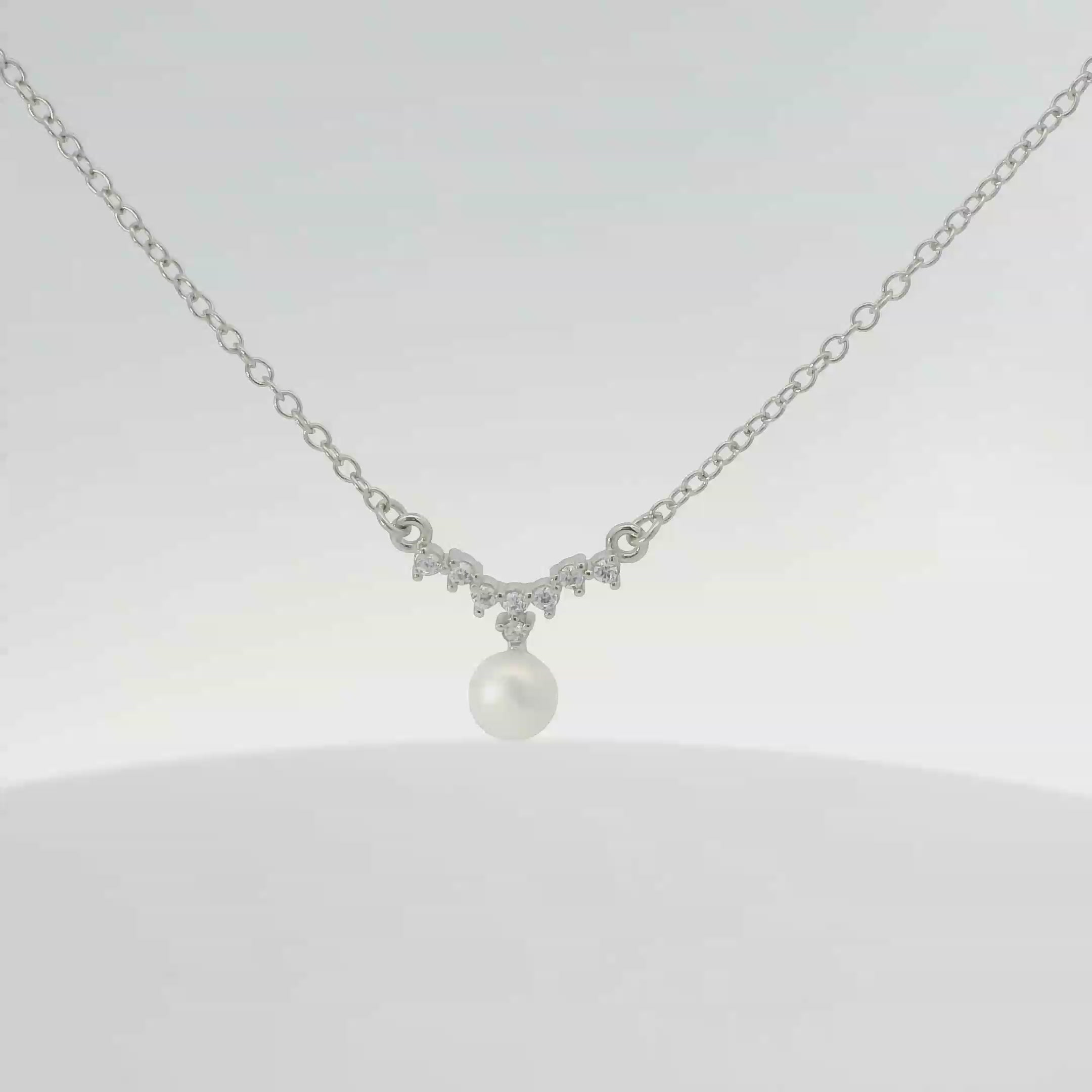 STERLING SILVER PEARL NECKLACE